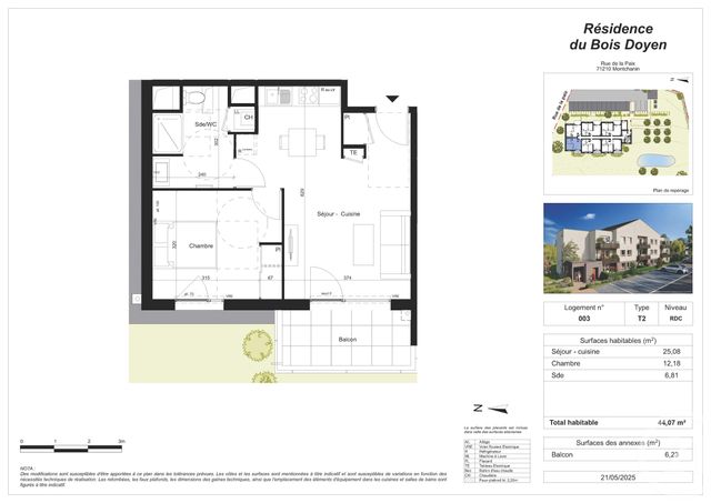 Appartement F2 à vendre - 2 pièces - 44.07 m2 - MONTCHANIN - 71 - BOURGOGNE - Century 21 Agence De La Verrerie