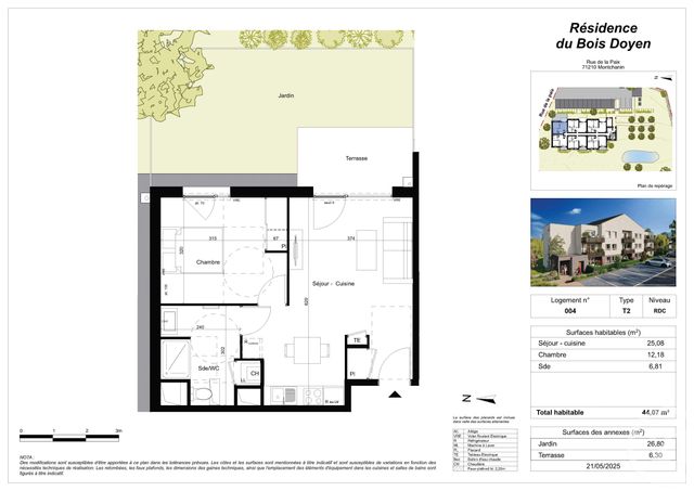 Appartement F2 à vendre - 2 pièces - 44.07 m2 - MONTCHANIN - 71 - BOURGOGNE - Century 21 Agence De La Verrerie
