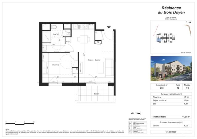 Appartement F2 à vendre - 2 pièces - 44.07 m2 - MONTCHANIN - 71 - BOURGOGNE - Century 21 Agence De La Verrerie