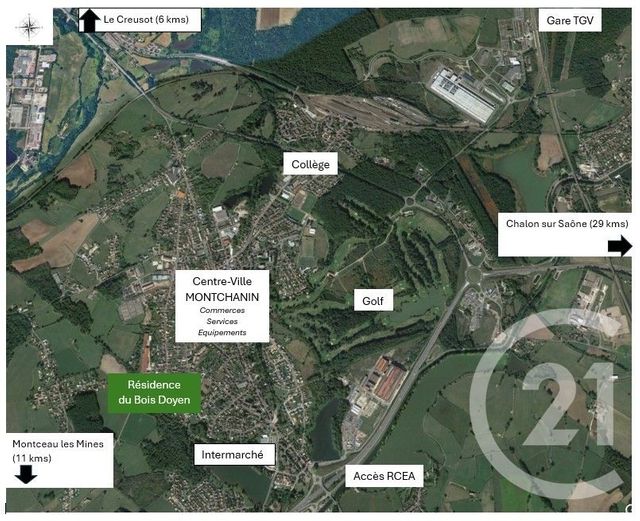 Appartement F3 à vendre - 3 pièces - 57.34 m2 - MONTCHANIN - 71 - BOURGOGNE - Century 21 Agence De La Verrerie